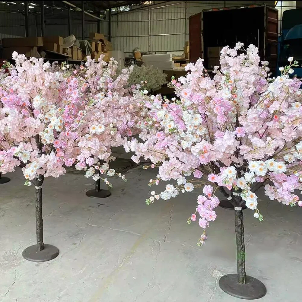 Искусственное дерево цветущей вишни розовый цветок Шелковый Свадебный