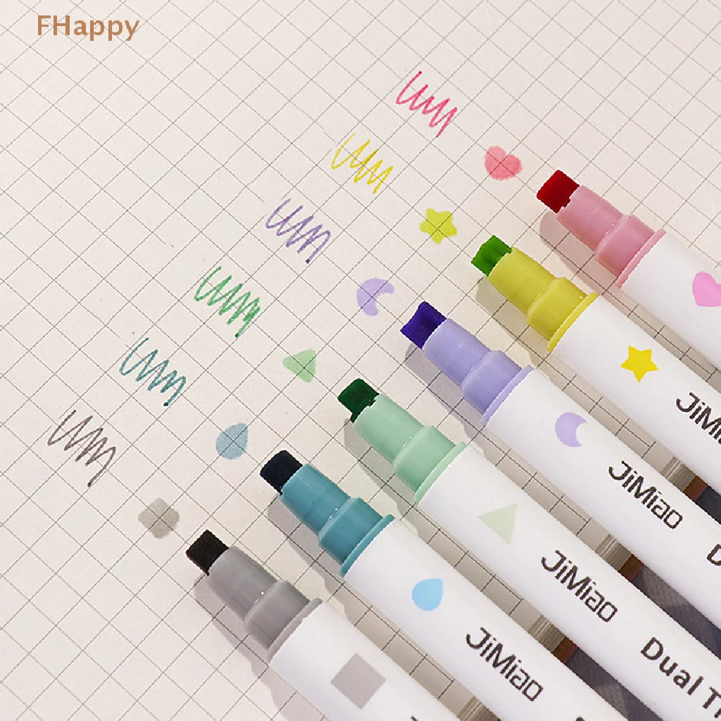 

1/6pcs Dual Tips Stamp Marker Pen Set Color Highlighter Spot Liner Drawing Paint Art Office School Stationery Gifts For Children