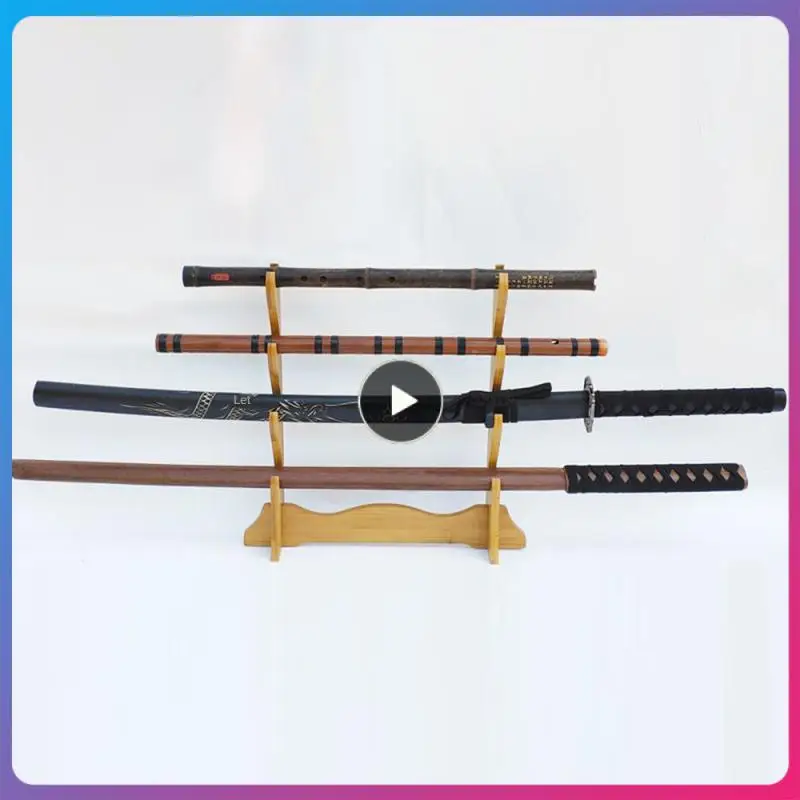 

Solid Wood Support Polished Fifth Floor Display Rack Suitable For Different Types Sword Holder Horizontal Support Flute Stand