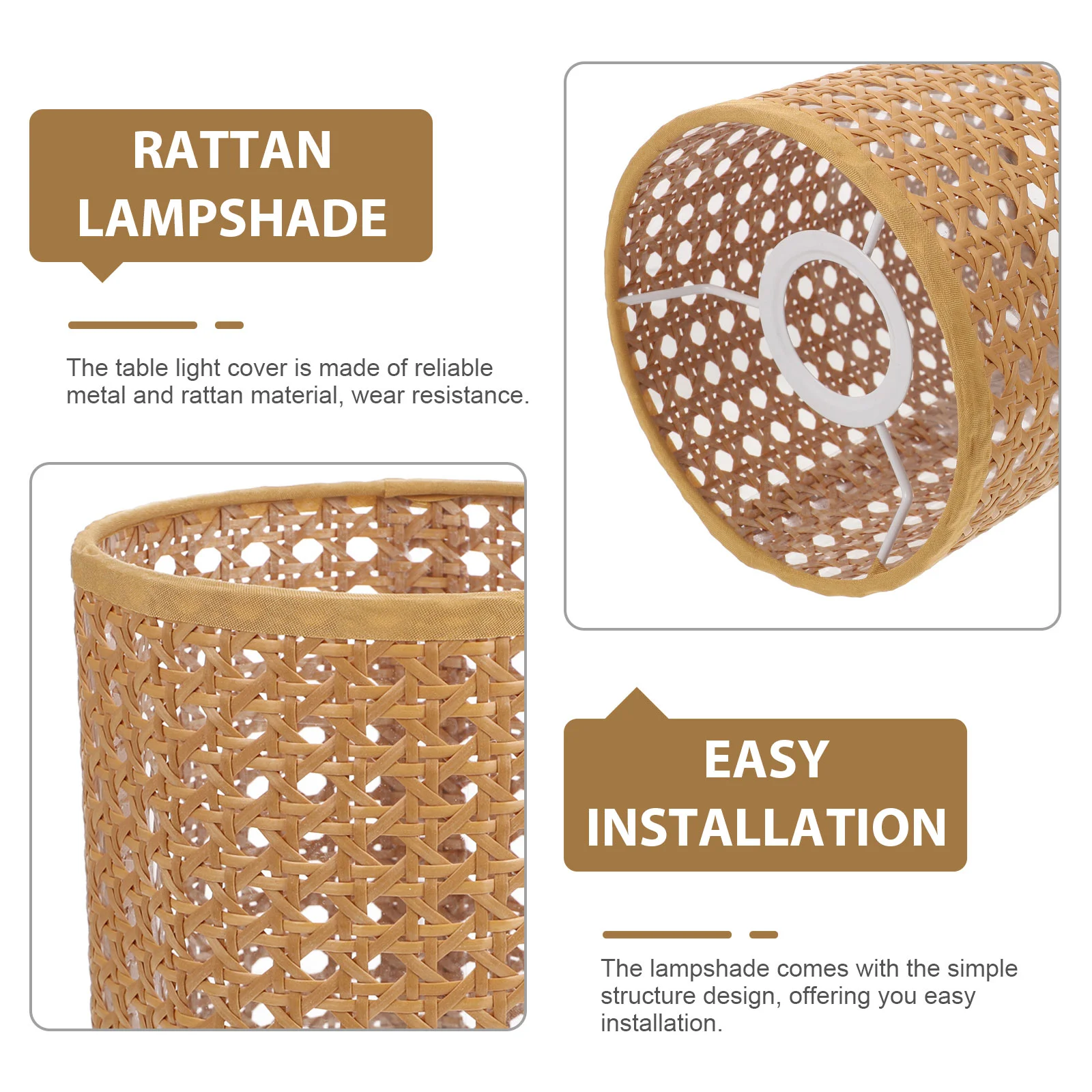 

Vintage Lamp Shade Rattan Hanging Lamp Shade Ceiling Lamp Rustic Lamp (E27/E14)