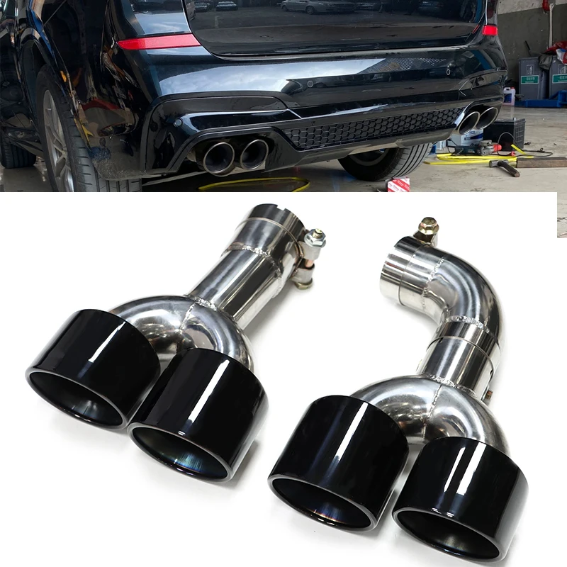 Четырехавтомобильный глушитель с круглым ртом из нержавеющей стали насадки на