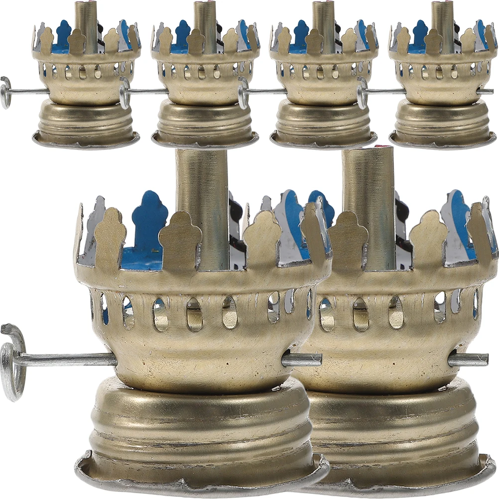 

6pcs Oil Lamp Wick Holder Kerosene Lamp Parts Lamp Burner Glass Kerosene Lamp Holder Lighting Fire Water Lamp Permanent Lighting