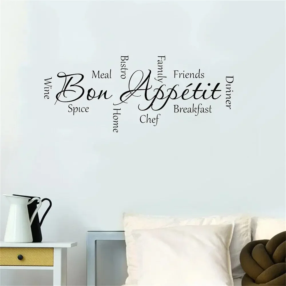 Бон Appetit кухонные слова стикер на стену цитата виниловый домашний декор кухня