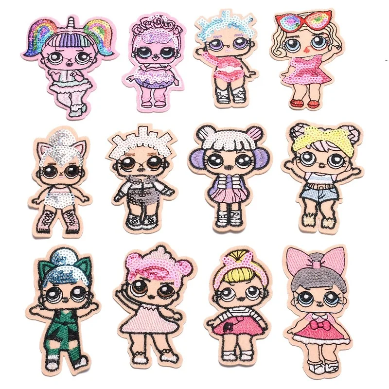 

Original LOL Surprise Doll Cartoon Fusible Patch for Clothing Thermoadhesive Patches on Embroidery Sticker Clothes Jacket Sewing