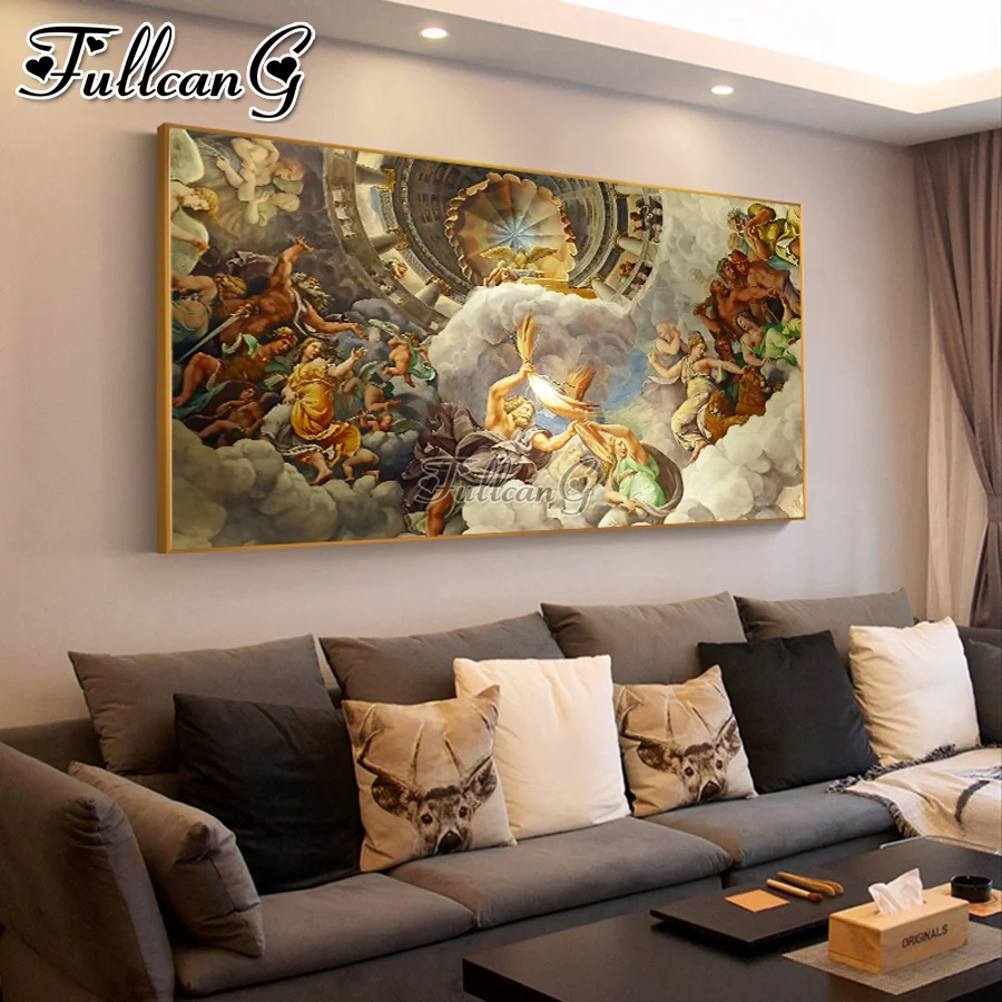 

FULLCANG 5d алмазная живопись «сделай сам», большое винтажное искусство, греческие боги, Zeus, мозаика, вышивка, Olympus, религия, искусство, домашний д...