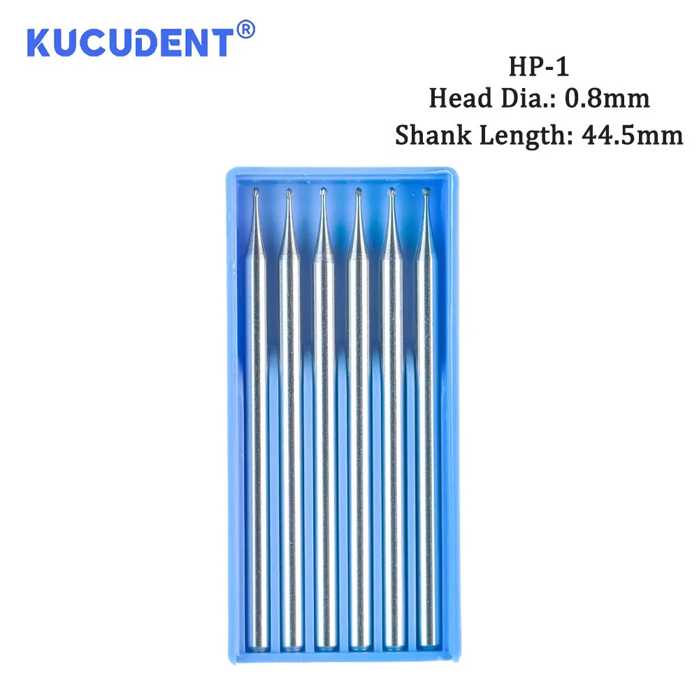 KUCUDENT 6 шт. стоматологические боры из карбида вольфрама с круглой головкой серия HP