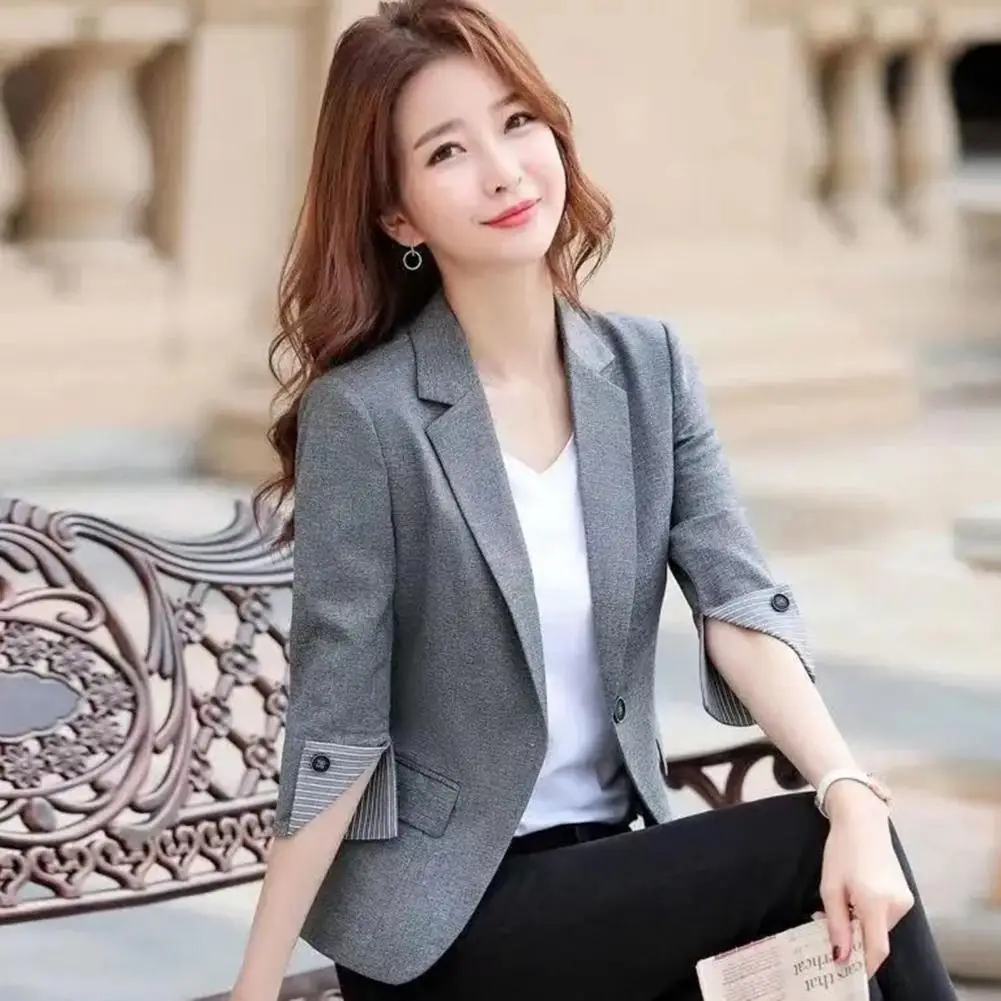 

Spring Blazer Solid Color Autumn Blazer Plus Size Business Lady Coat