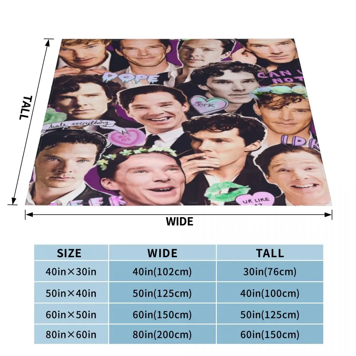 Покрывало на колено для спальни с коллажем 354