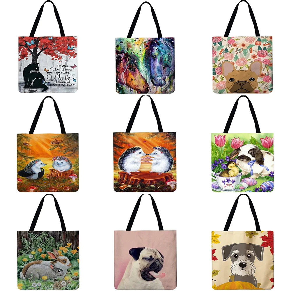 

Printed Shoulder Shopping Bag for Women Casual Ladies Large Capacity Tote Handbags Eco-Friendly Folding Shopping Bag