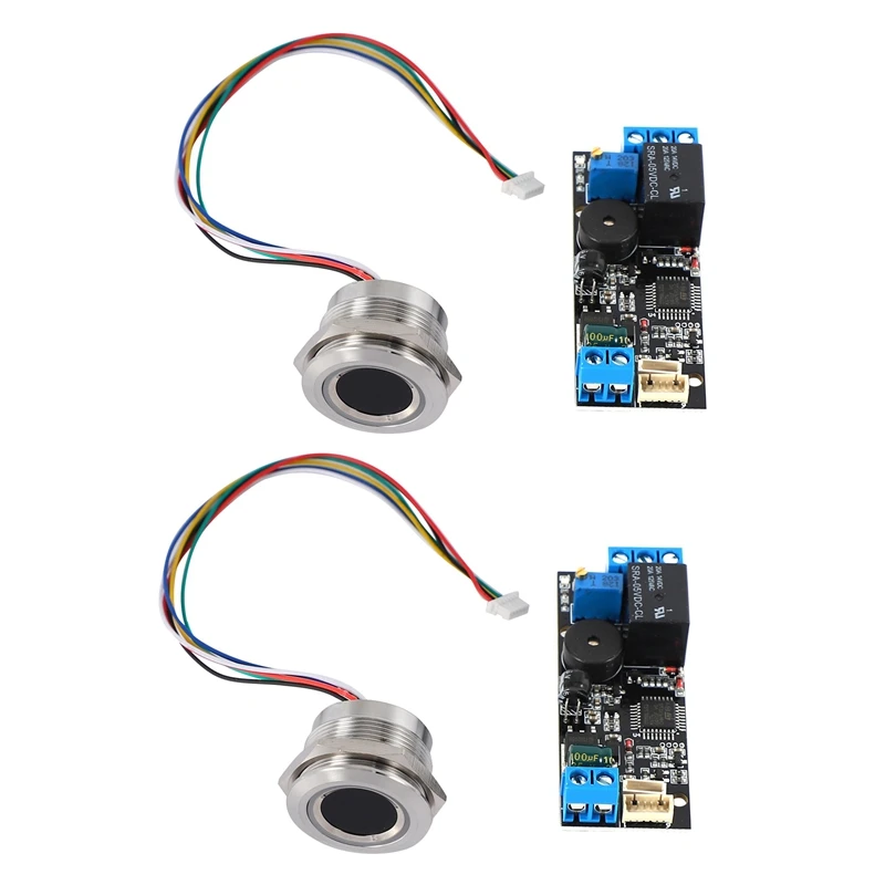 

2X K202 DC12V плата управления отпечатком пальца малой мощности + R503 модуль отпечатков пальцев круглый модуль распознавания отпечатков пальцев