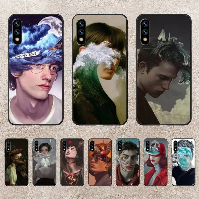

Wavy Art Boy Girl Phone Case For Huawei G7 G8 P7 P8 P9 P10 P20 P30 Lite Mini Pro P Smart Plus Cove Fundas