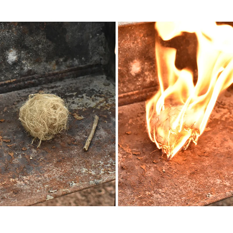 

10pcs Outdoor Camping Tinder Rope Portable Practical Hemp Rope Wick Camping