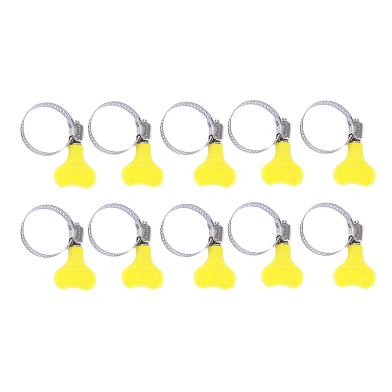 

10pcs/lot 3-19mm/16-25mm/19-29mm Type Hose Clamps With handle,Plastic+Metal Hose Clamp Hoop Pipe Clips