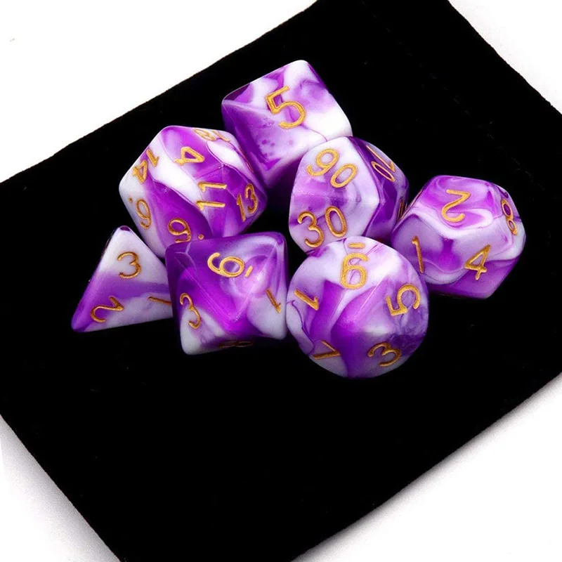 

7Pcs/set Polyhedral Dice Running Group Digital Dice Set Acrylic Table Game Dice Toys