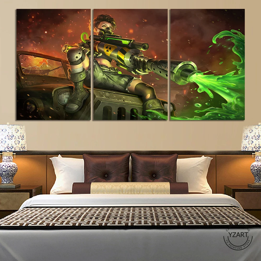 

3 Piece Unframed Kimmy Bio Frontier ML Mobile Legends Wallpapers Video Game Poster for Wall Decor Canvas Oil Painting Gift