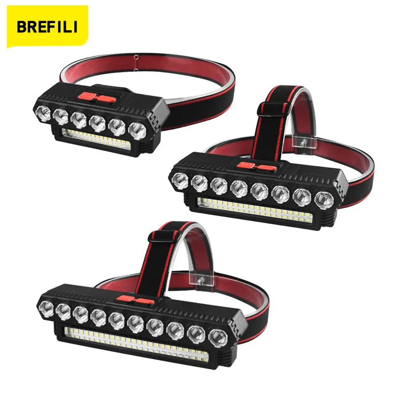 

10LED+25SMD Headlamp Outdoor Camping Searchlight Strong Light Headlamp White Light Source Rechargeable Headlamp 4Mode Flashlight