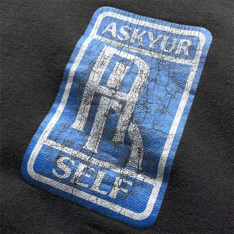 Пуловер Askyurself V11 с принтом трещин и круглым вырезом размер S-XL