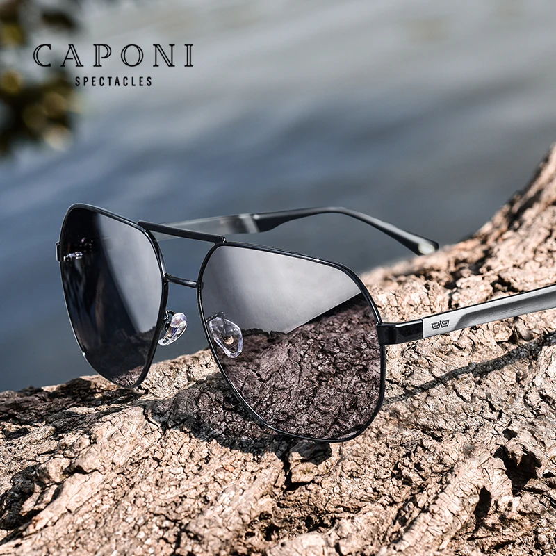 

CAPONI Polarized Sunglasses For Men Photochromic Fashion Driving Sun Shade UV400 Protection Brand Designer Male Eyewear BS21027