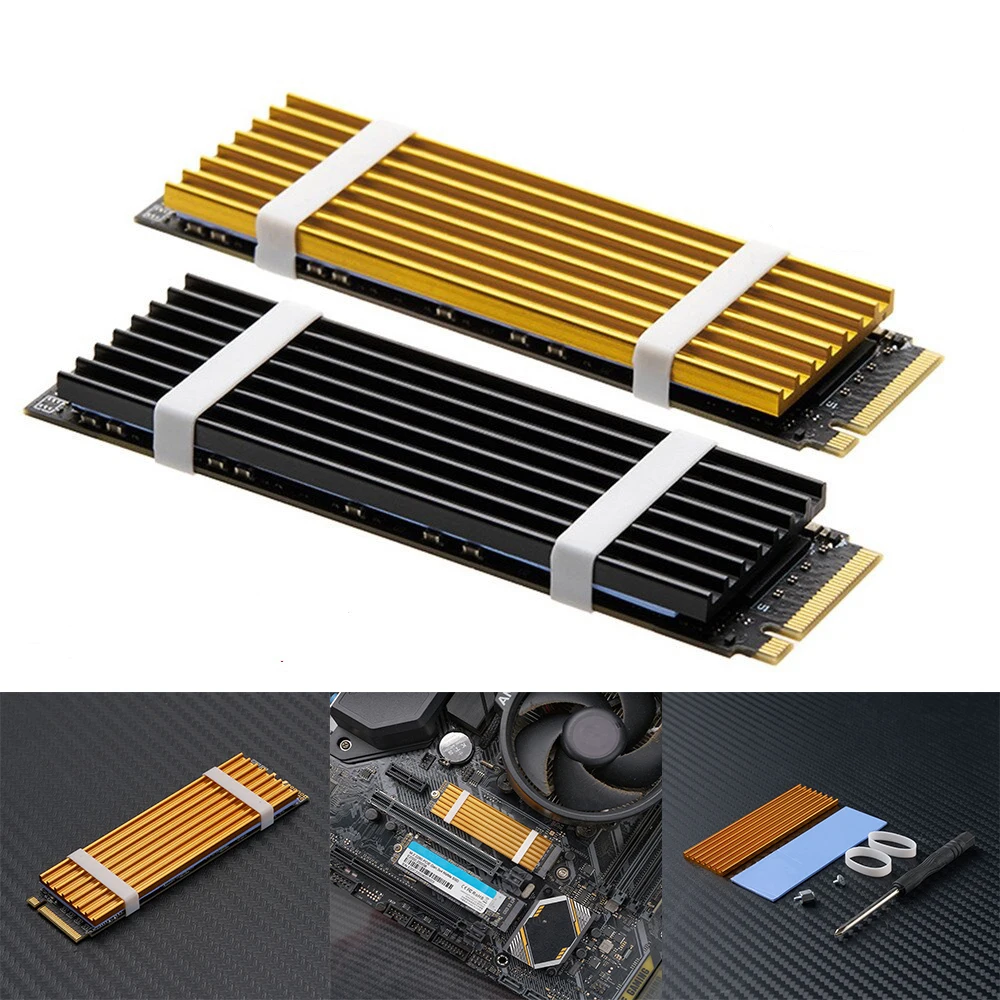 

1-4PCS M.2 SSD Heat Sink NVME NGFF M2 2280 Solid State Hard Disk Aluminum Heatsink Cooler Radiator with Thermal Cooling Pad