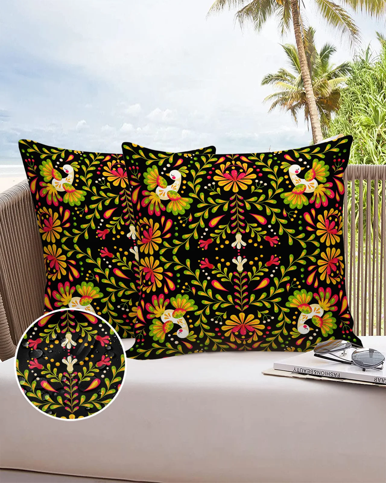 

Mexico Geometric Abstract Flower Bird Waterproof Pillowcase Sofa Cushion Case Home Decor Bed Pillow Cover Car Cushion Cover