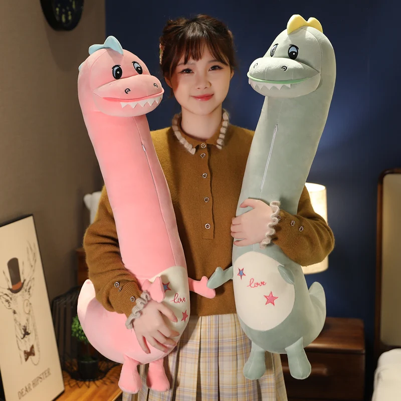 

New Huggable Big Long Cute Dinosaur Plush Toy Soft Cartoon Animal Angel Stuffed Doll Boyfriend Pillow Kids Girl Birthday Gift