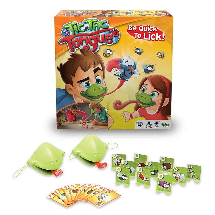 

2021new Interactive Tabletop Track and Field Party Game Tic-Tac-Toe Game Athletic Chameleon Sticky Tongue Puzzle Game Card Color