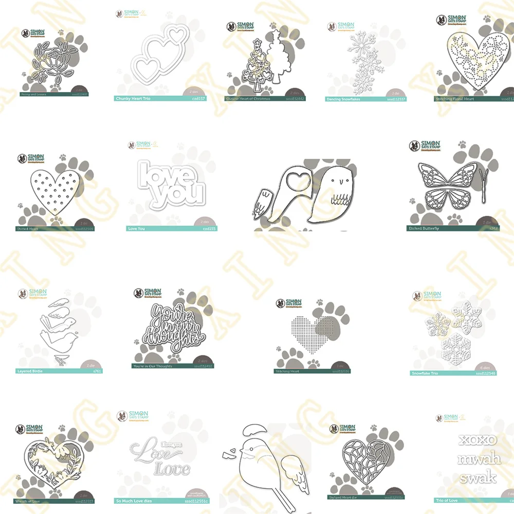 

New Flower Leaf Heart Bird Butterfly Love Metal Cutting Dies Stencils Scrapbooking Photo Album Decorative Embossing Paper Cards