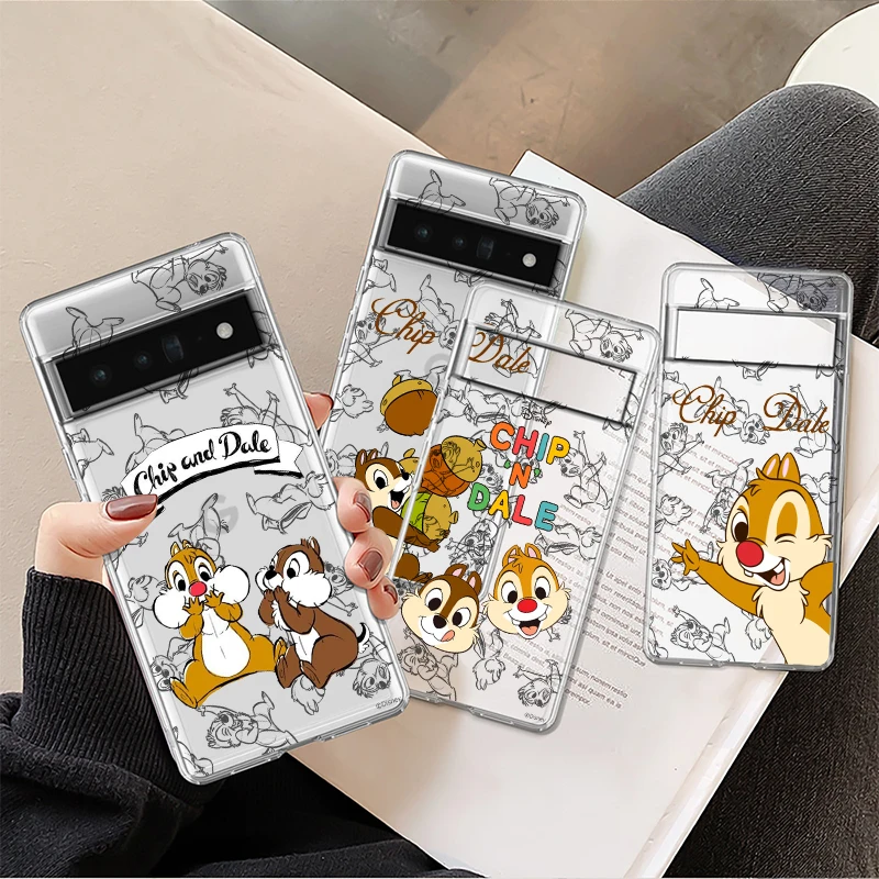 

Chip 'n' Dale Cute For Google Pixel 8 7 6 Pro 6a 5 5a 4 4a XL 5G Transparent Phone Case Cover Shell