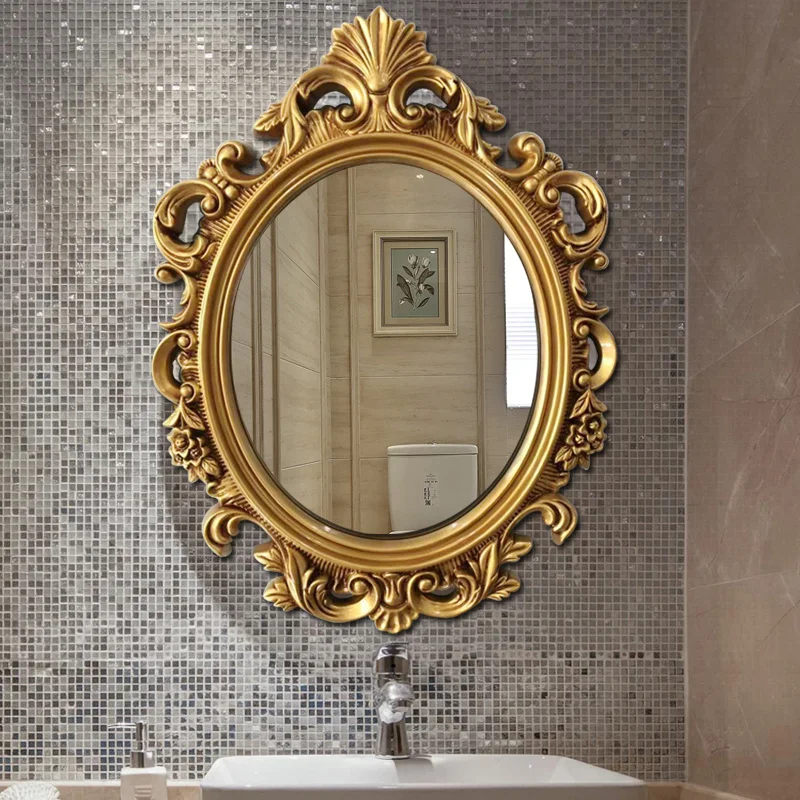 

Vintage Round Cosmetic Wall Mirror Decorative Vanity Table Salon Bathroom Mirror Table Miroir Decoratif Bohemian Decoration