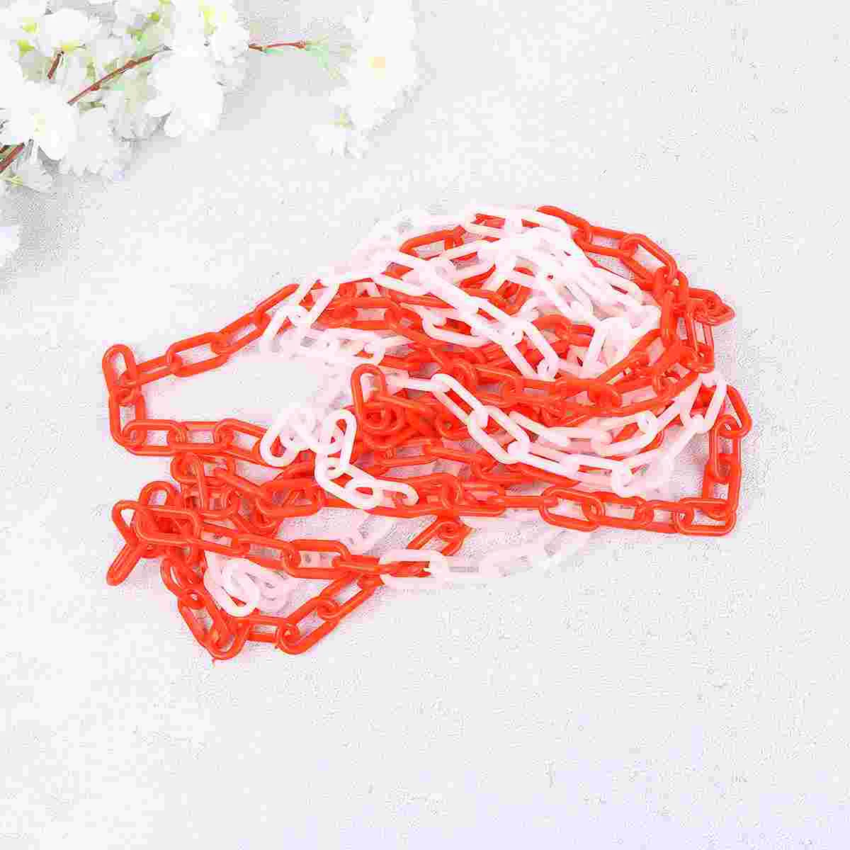 

1 Roll of 6M Plastic Safety Chain Sun Shield UV Resistant Plastic Chain Hangers Colored Barrier Chain Belt for Construction