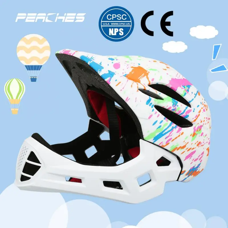 

Outdoor Sports Children's Full Face Helmet Balance Bike Scooter Bike Riding Safety Helmet Kid Helmet With Light Insect Net