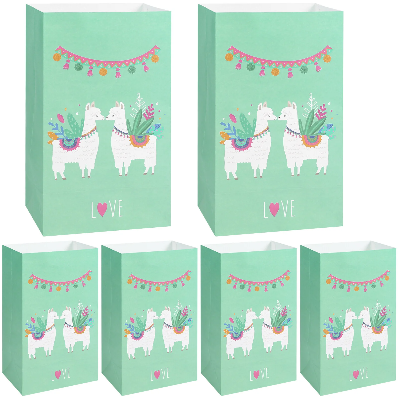 

12 Pcs Kraft Paper Bags Cartoon Alpaca Pattern Flat Envelopes Merchandise Bags Treat Bags for Party Favor Gift bags