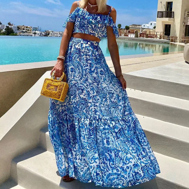 Женские укороченные топы на подтяжках + плиссированные юбки с высокой талией