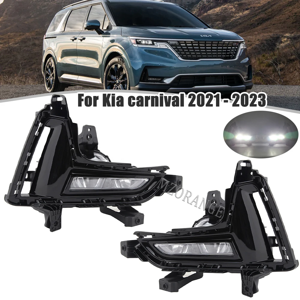 

1 Pair LED DRL Headlight for Kia Carnival 2021 2022 2023 Daytime Running Light 12V LED Driving Fog light Head Lamp