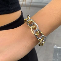 high quality cuban curb twisted chunky chain bracelet on hand women steampunk men fashion statement pulseras mujer boho jewelry