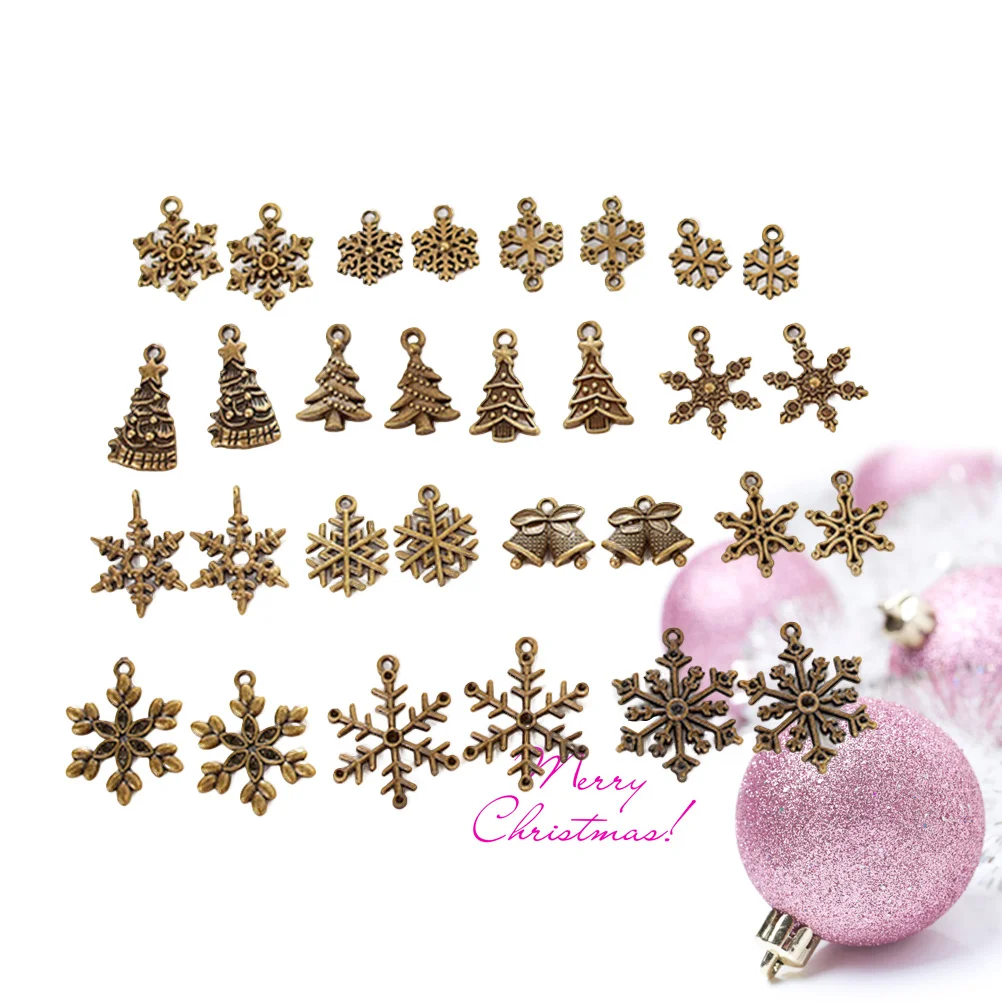 

Charms Christmas Jewelry Making Tree Snowflake Accessories Pendant Necklace Charm Pendantsbell Alloy Diy Partycrafts Bracelets
