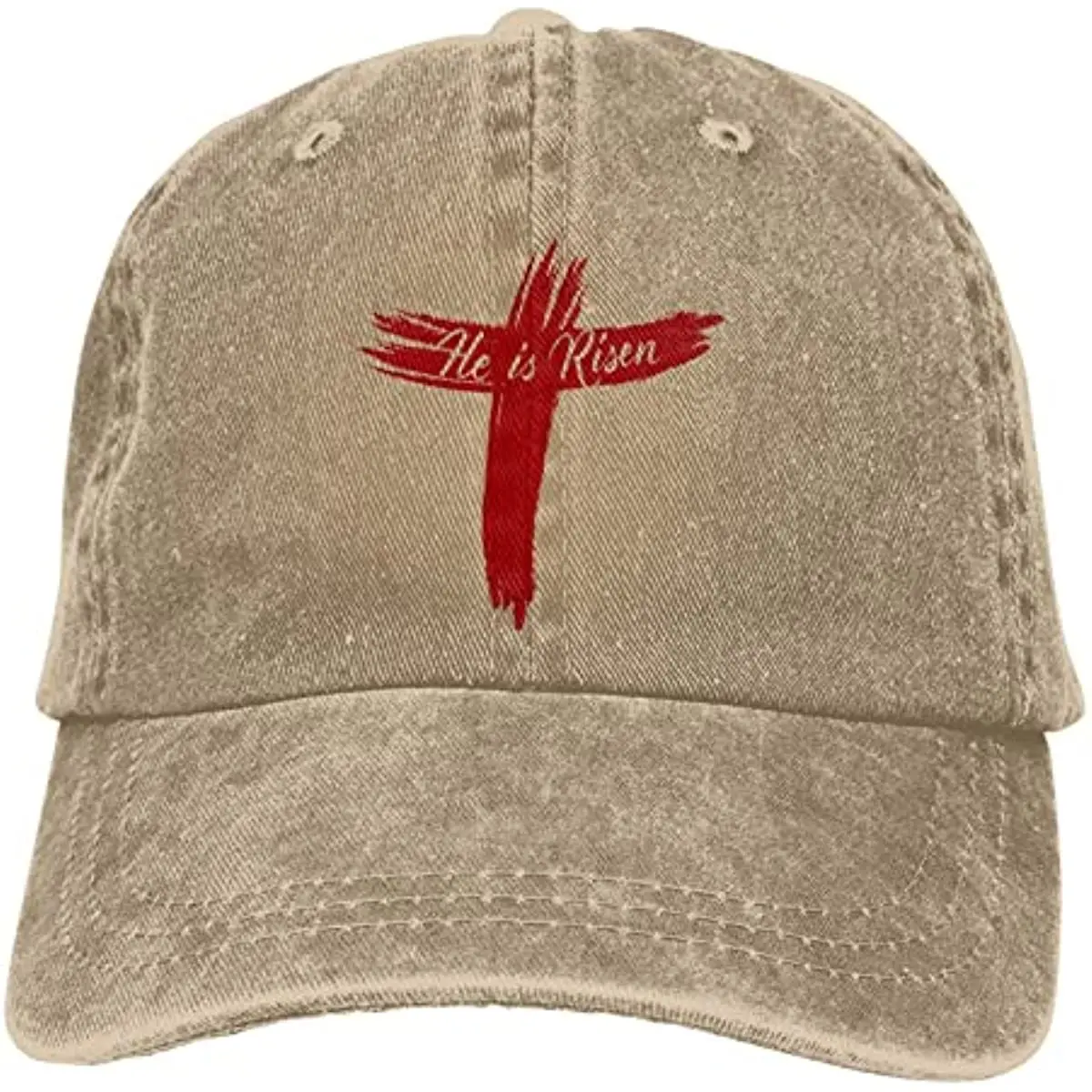 

Jesus Cross He Is Risen Christ Christian Easter Unisex Baseball Cap Denim Hats for Men Adult Unisex Four Seasons Casual