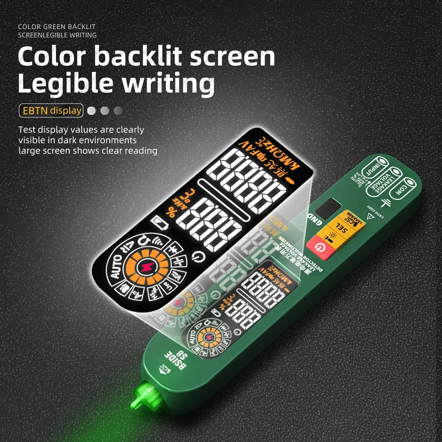 BSIDE S8 тестер напряжения утечки перезаряжаемый умный цифровой мультиметр