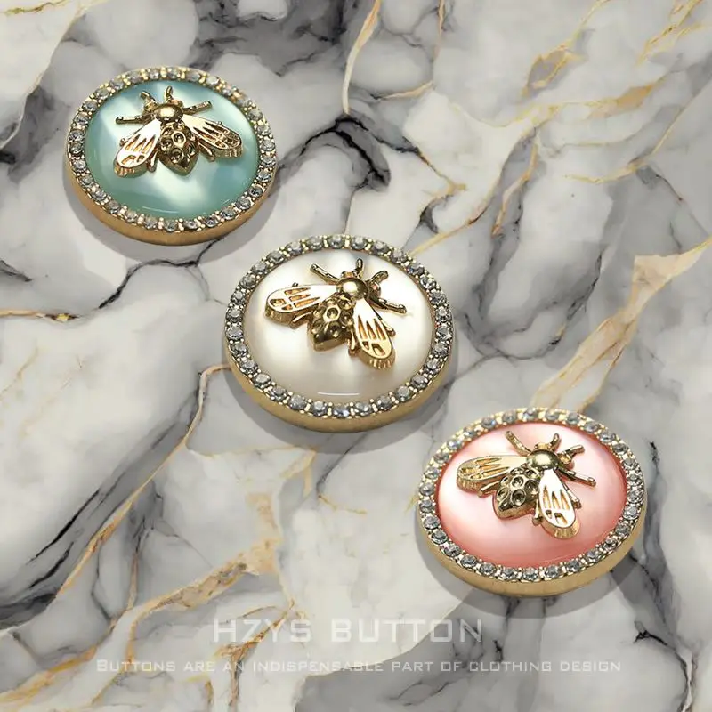 HZYS-6pcs/lot Bee Decor Стразы металлические швейные пуговицы для одежды роскошные