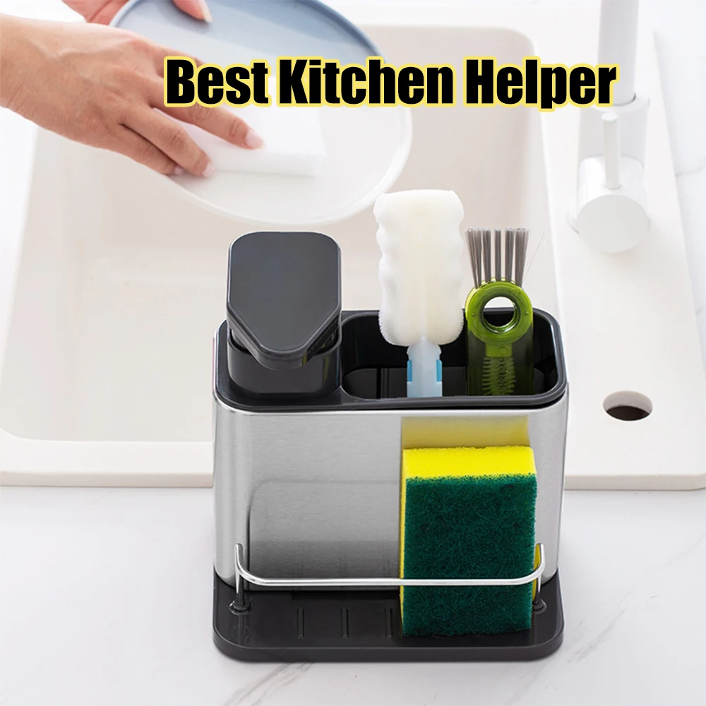 Кухонные дозаторы для мыла держатель губки стеллаж слива с защитой от ржавчины