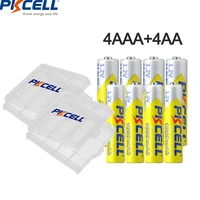 pkcell 4pcs 2600mah aa rechargeable batteries 4pcs aaa batteries 1000mah 1 2v ni mh aa aaa rechargeable battery for camera toy