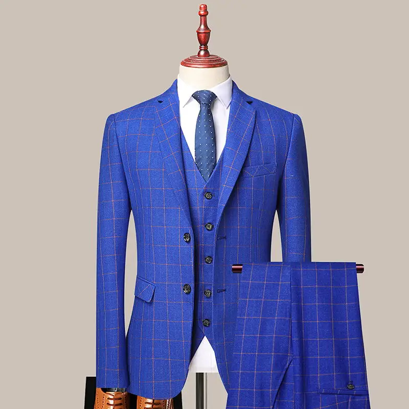 

Boutique (Blazer + Vest + Trousers) Men's Elegant Fashion Business A Variety of Gentlemen Casual Formal Suit Three-piece Suit
