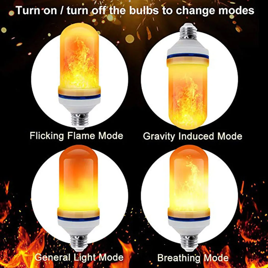 

1.8W LED Lamp Light Flame Effect Flame Effect Light Bulb Flame light bulb High Brightness Energy saving Safety Decorate