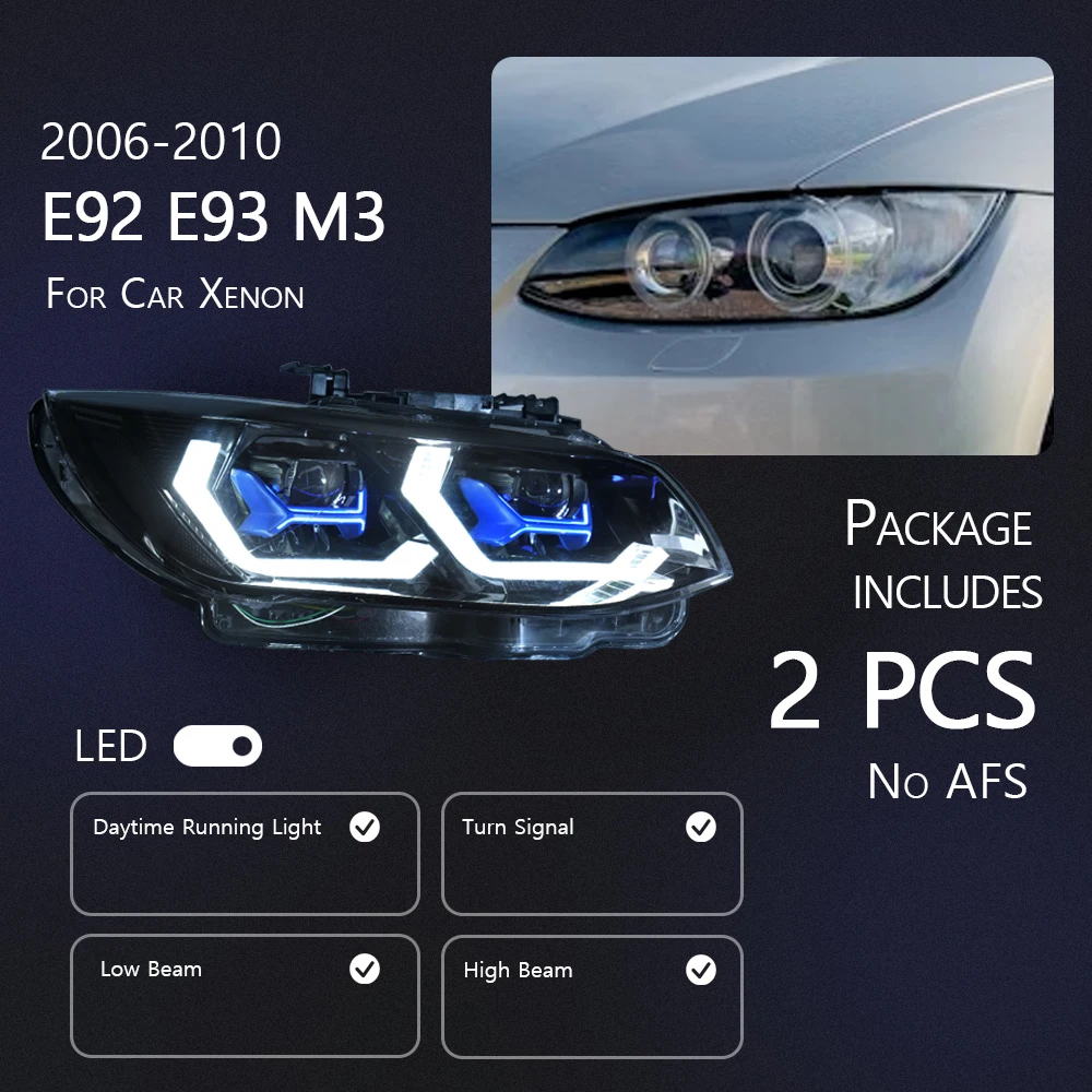 

Фара TYPY для BMW E92 E93, светодиодная фара 2006-2012, фары 330I 335I DRL, указатель поворота, дальний свет, линза проектора «ангельский глаз»