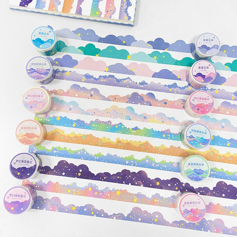 25mm*3m Cute stars clouds Decorative Adhesive Tape Masking Washi Tape Diy Scrapbooking Sticker Label korean Stationery Planners