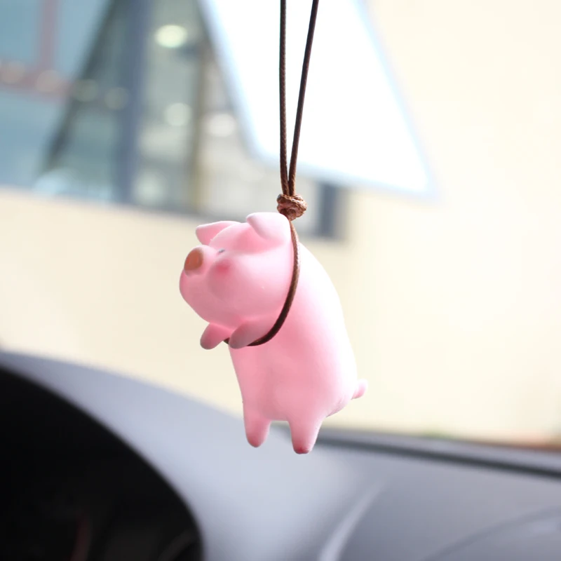 

Cute Pig Car Pendants SwingTigger Car Accessories Interior Auto Rearview Mirror Pendants Birthday Gift Auto Decoraction Ornament