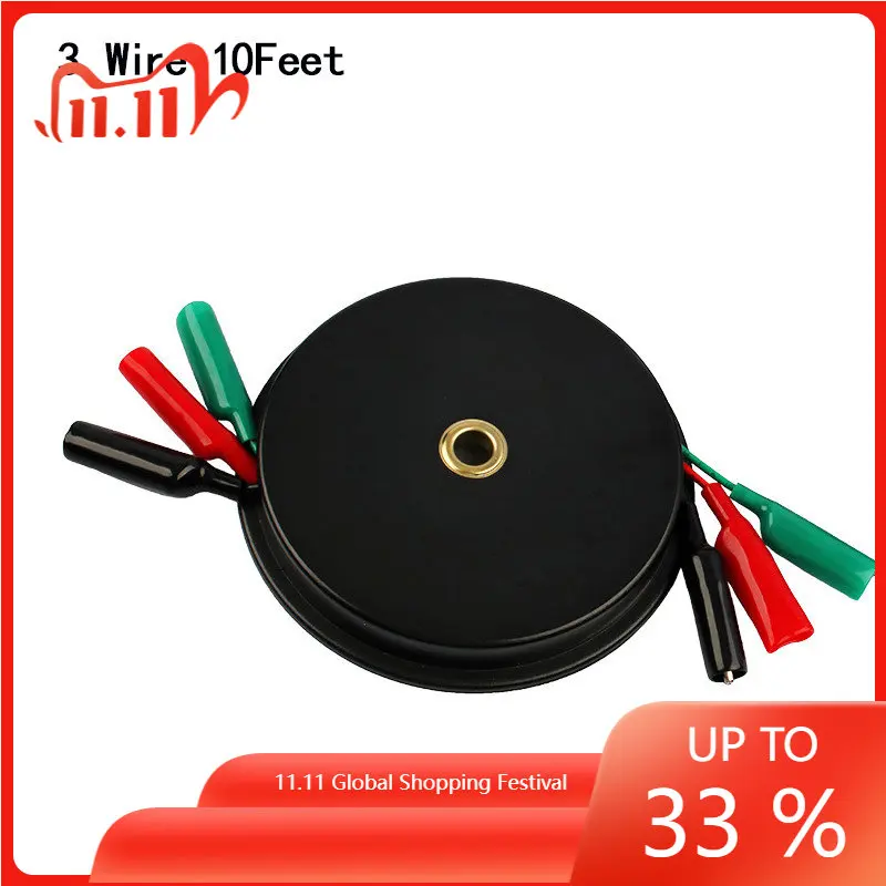 

Three Chuck Portable Retractable Extension Test Lead Adjustable Tool Durable Wire Reel Car Repair Auto Multimeter Connection