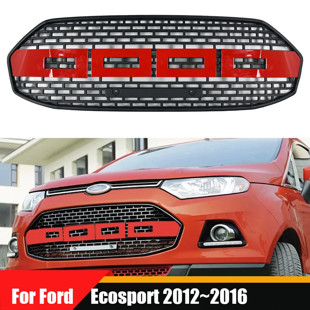 

Modified ABS Front Racing Grille Upper Bumper Cover Grills Auto Mask Racing Grill For Ford Ecosport 2012~2016