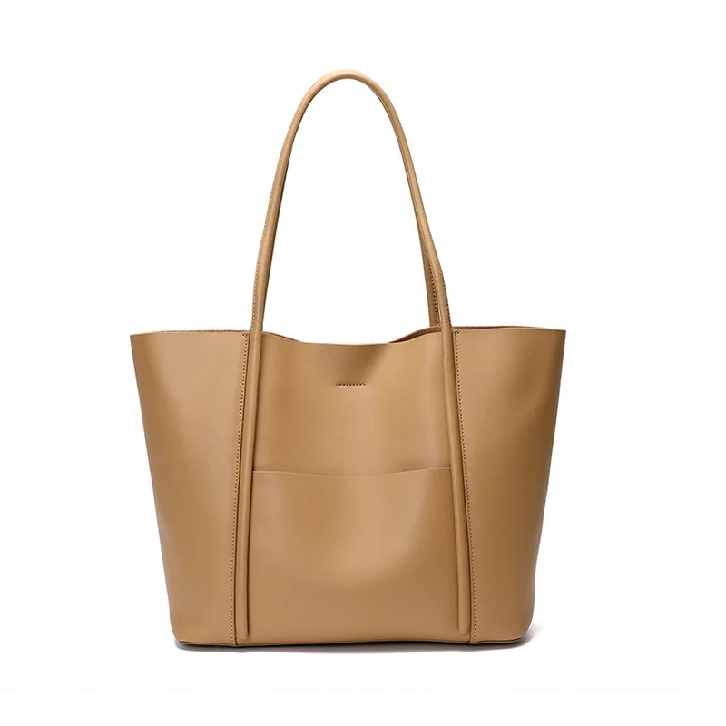 

New Arrival Genuine Leather Women's Bag Soft Leather Spacious Tote for Commuting Unique High End Single Shoulder Bag