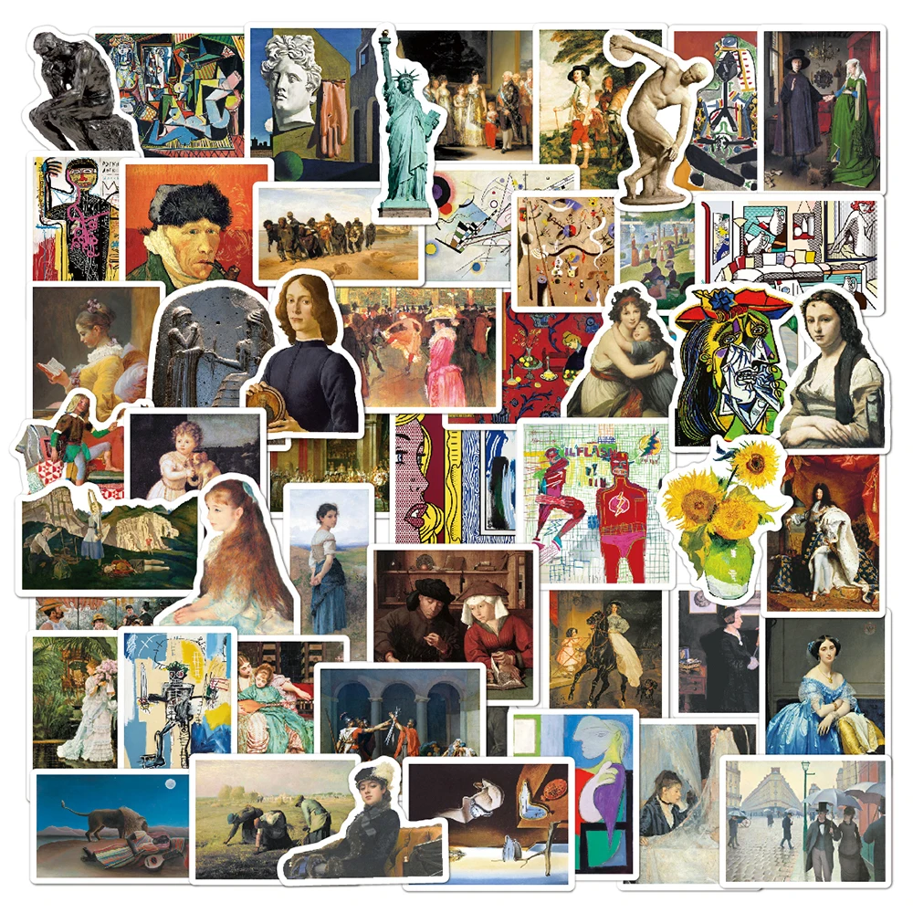 

10/30/52PCS World Artist Work Painting Aesthetic Stickers DIY Motorcycle Travel Luggage Skateboard Graffiti Sticker Decal Gift